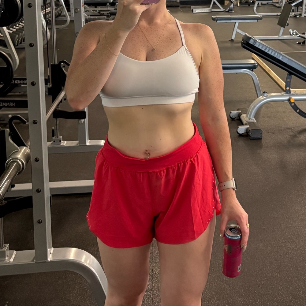 Lululemon Fast and Free High-Rise Classic-Fit Split Short 3” Red Glow Size M